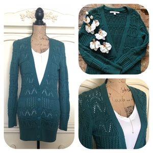 LC Lauren Conrad Crochet Knitted Cardigan